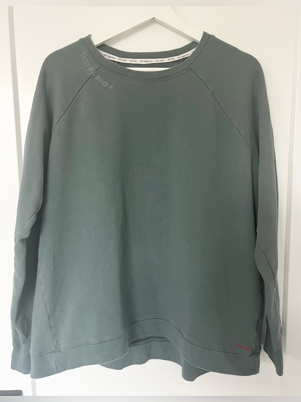 Peace Love World Crewneck Sweatshirt Sage Green Women’s Size M